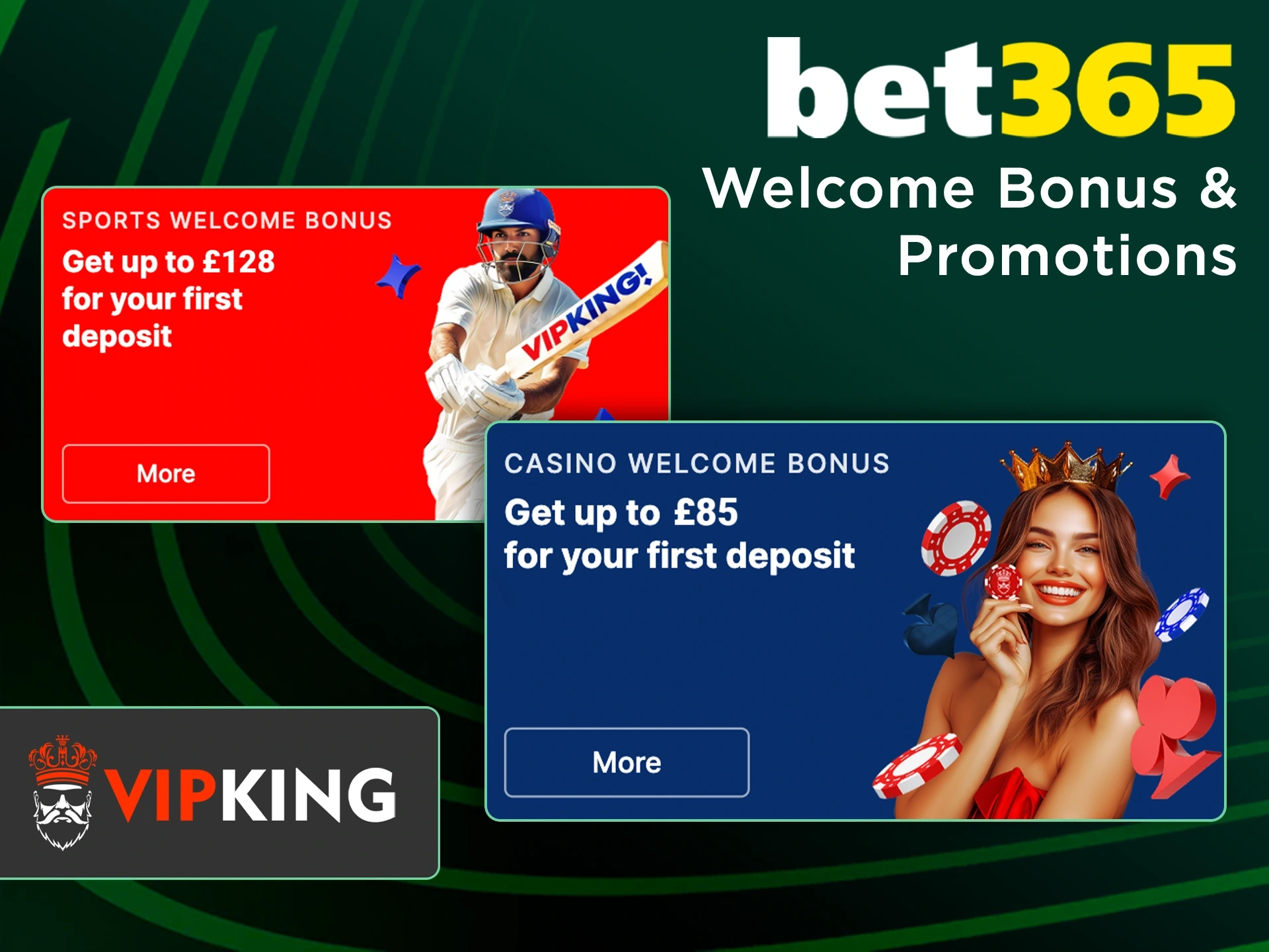 Vip King offers new players great welcome bonuses to get them started.
