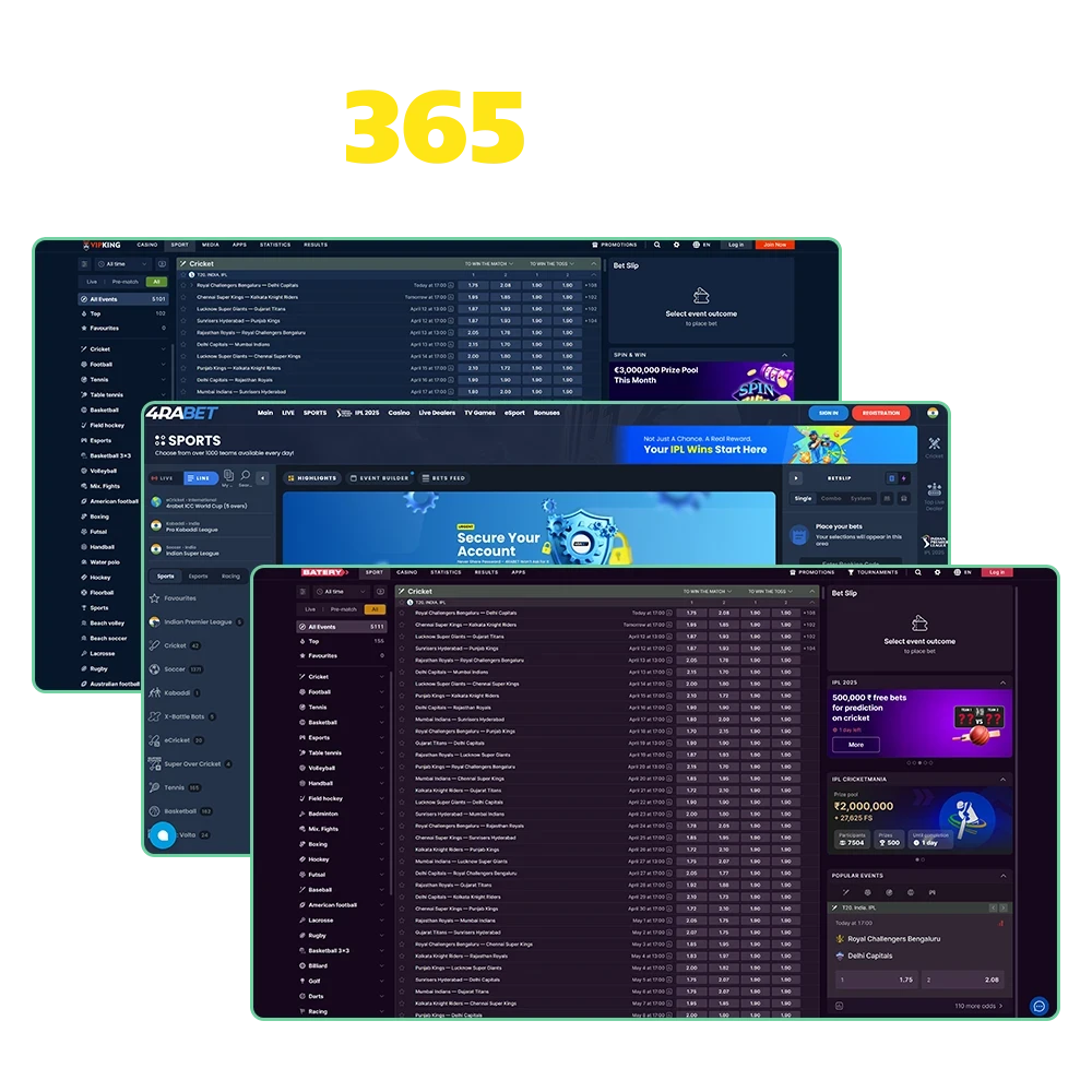 Find the best betting sites at Bet365.