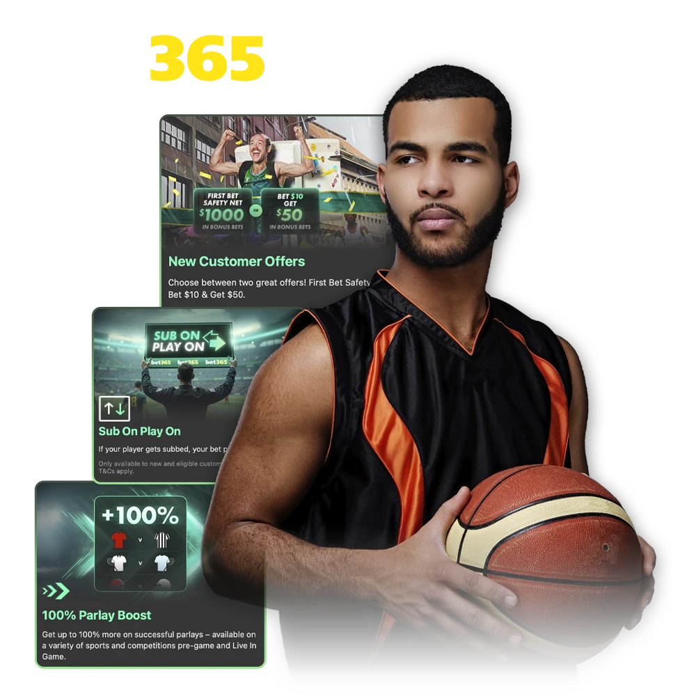 Bet365's bonus programme allows you to try out betting and casino games.