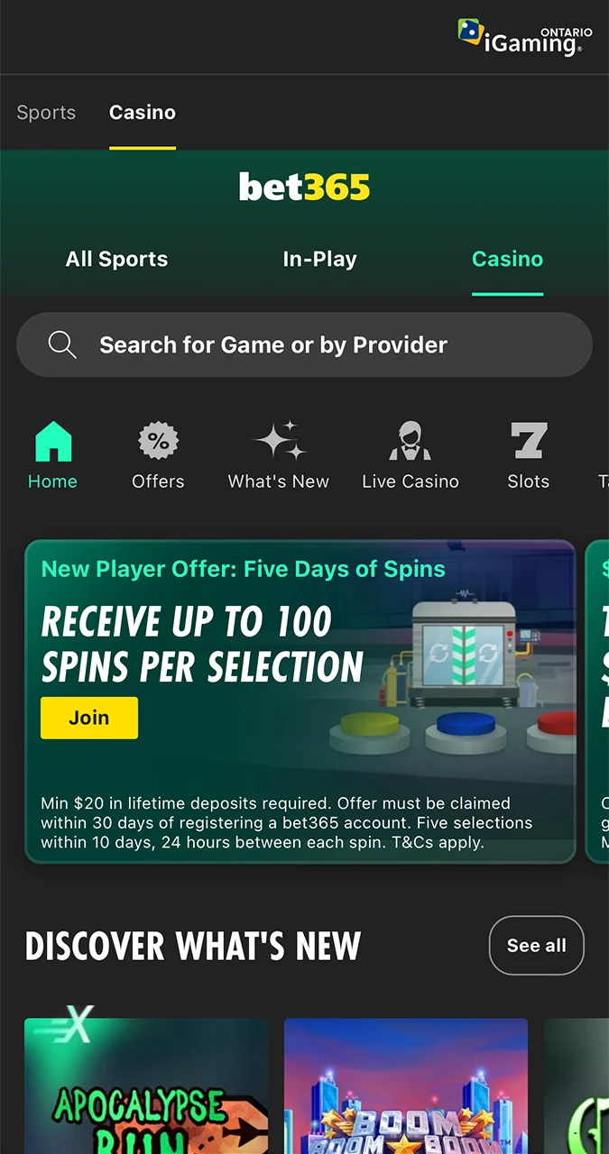 Bet365 पर कैसीनो अनुभाग खोलने के लिए सरल कदम।