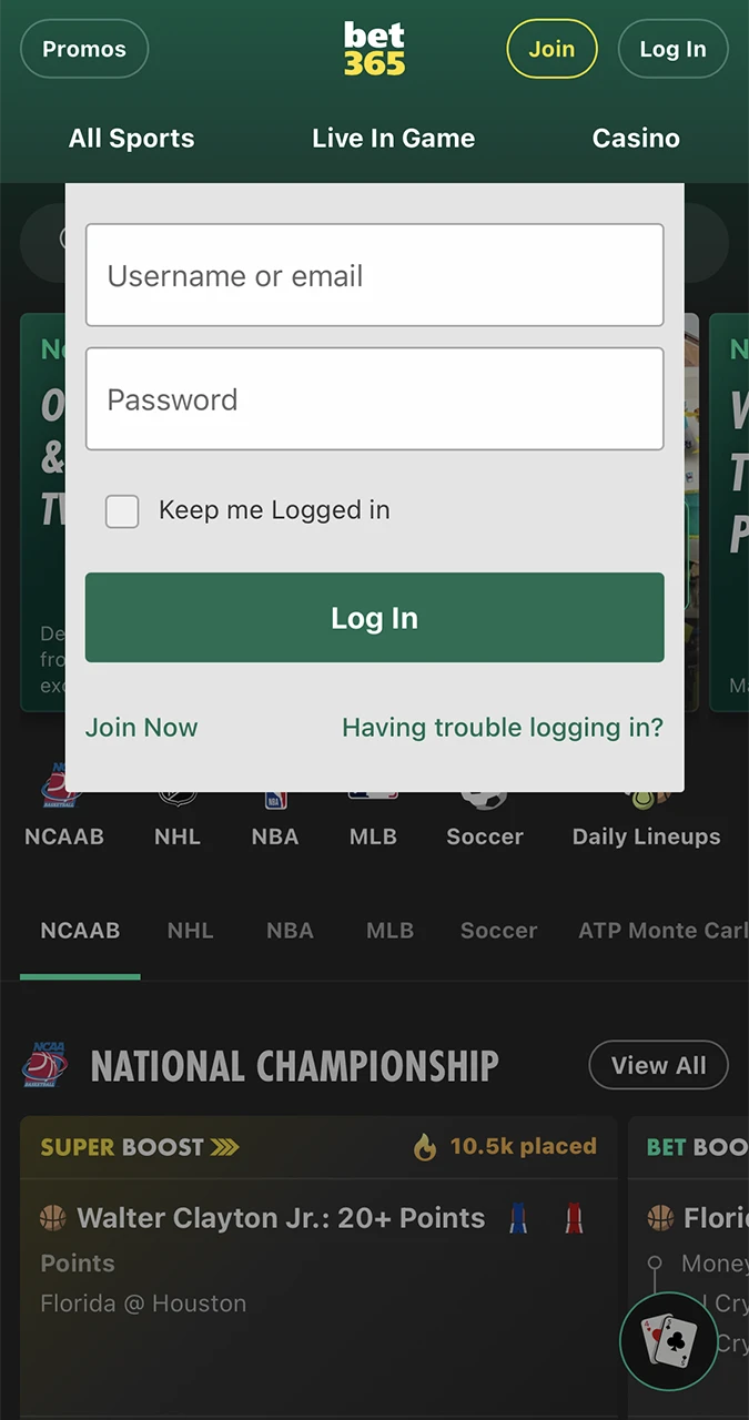 To make a quick deposit you will need to log in to your account on the Bet365 website.