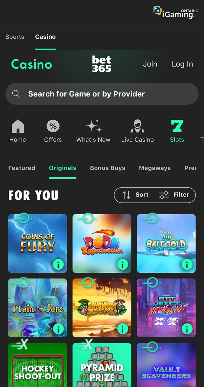 Popular slots that are always available at Bet365 Casino.