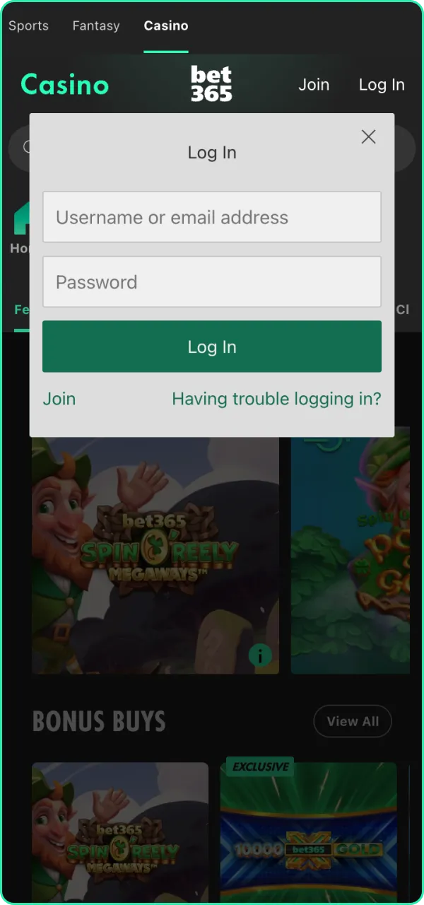 Login to Bet365 and continue winning today.