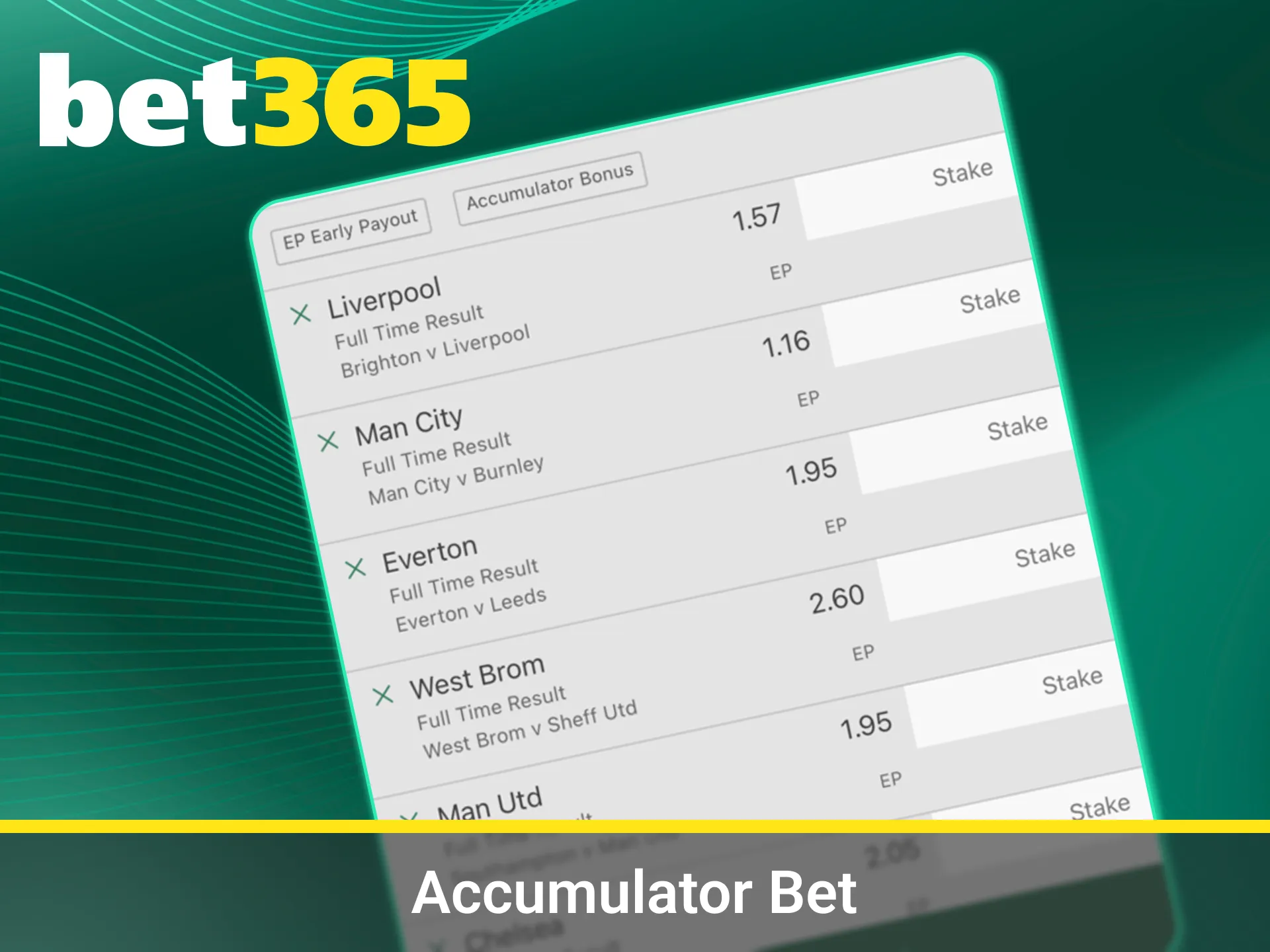 Boost winnings using accumulator bets on Bet365 today.