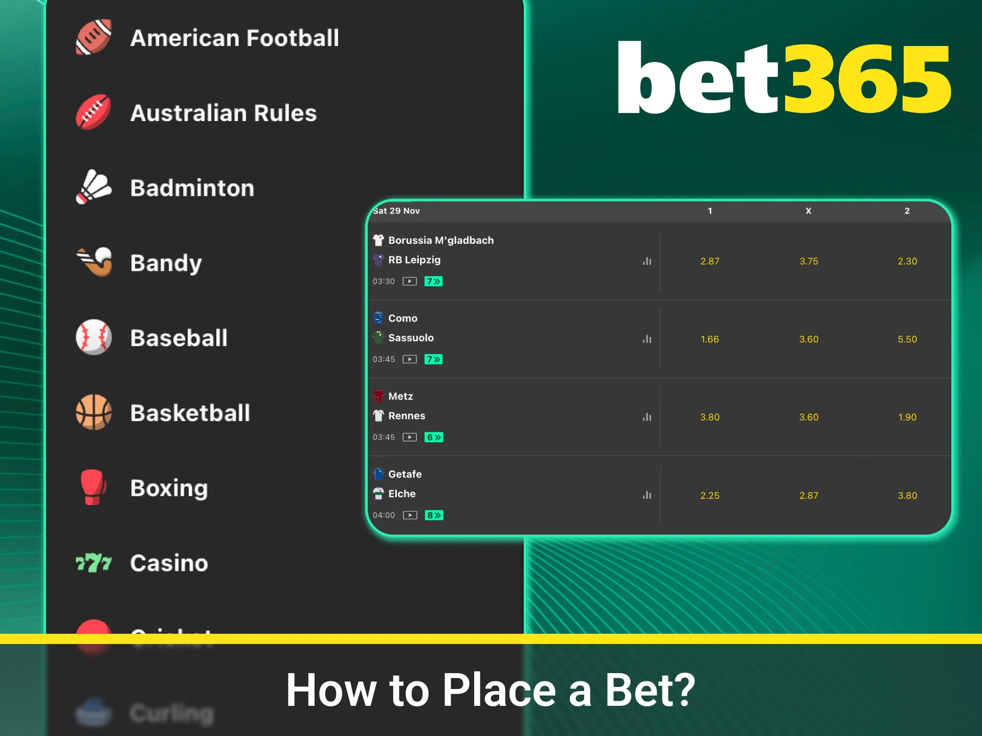 Learn how to place bets on Bet365 easily today.