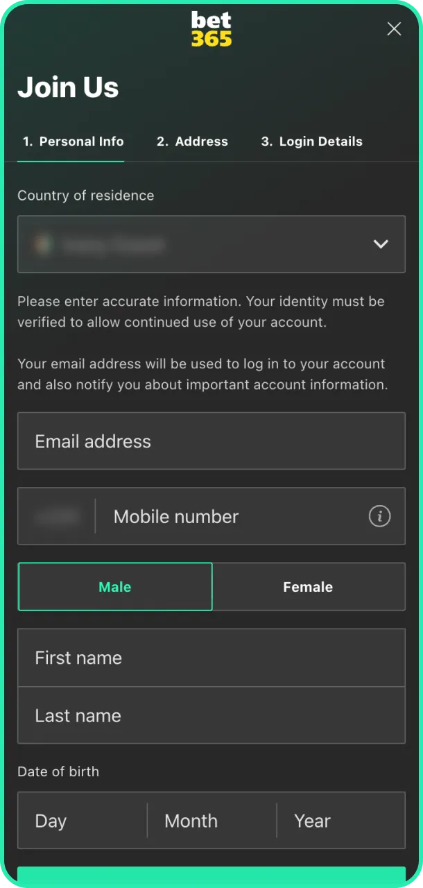 Register quickly and enjoy Bet365 today.