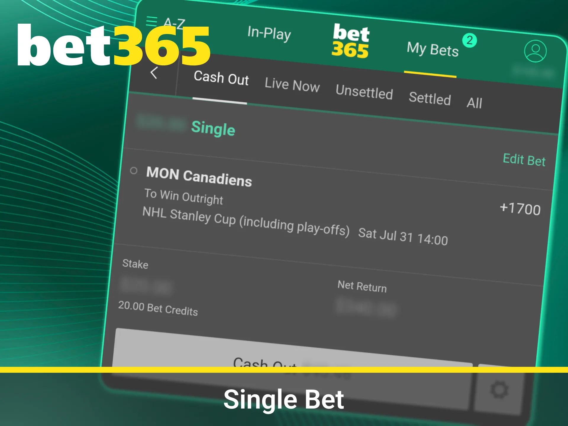 Try simple single bets with Bet365 today.